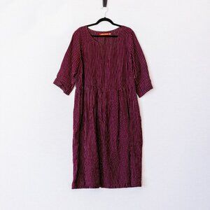 Pyne and Smith midi-length linen dress in Thistle Stripe